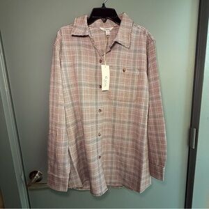 NWT Women’s Brown Plaid Shirt
